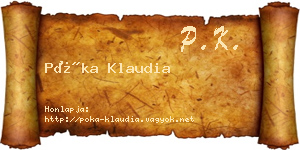 Póka Klaudia névjegykártya